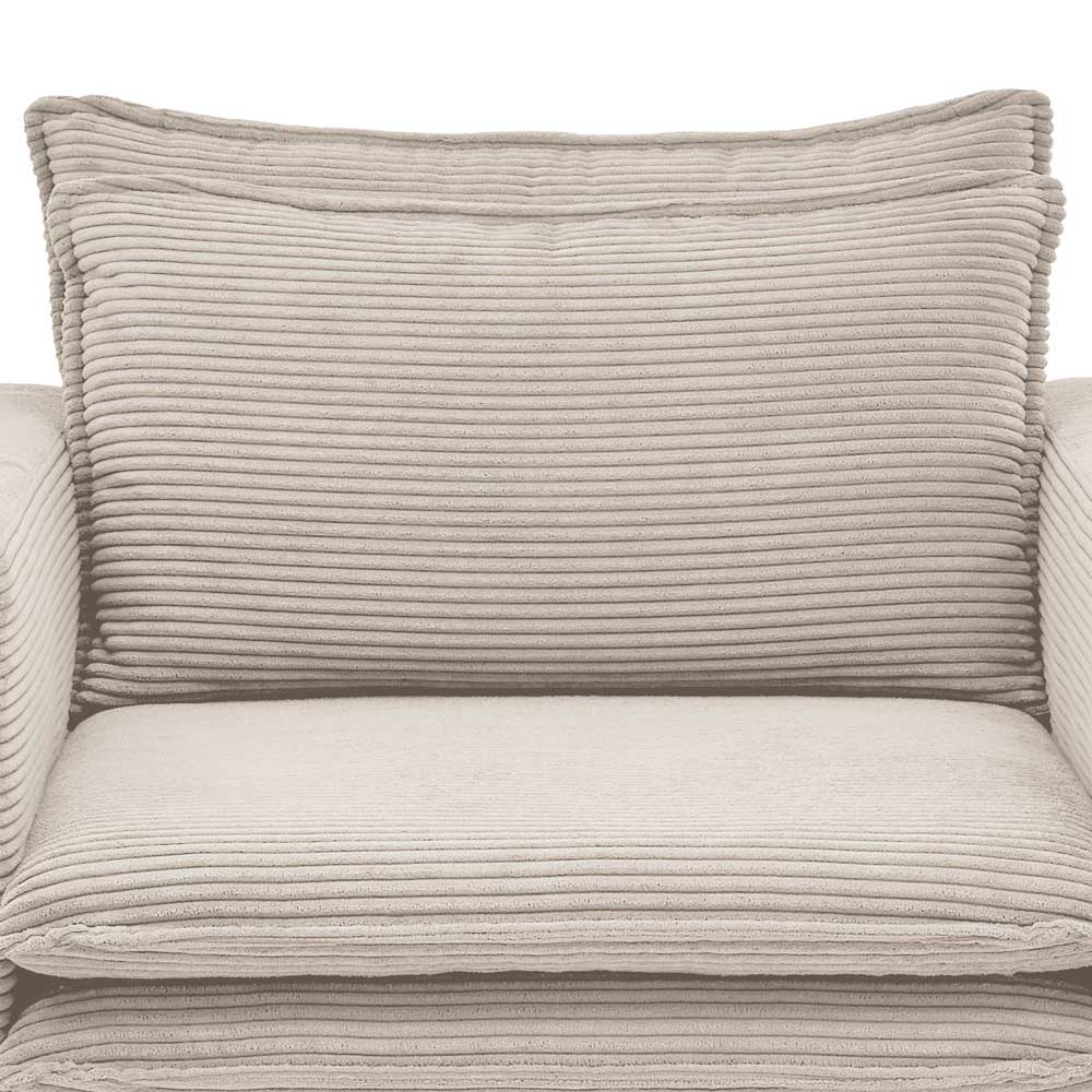 Moderner Cordsessel in Beige - Jony