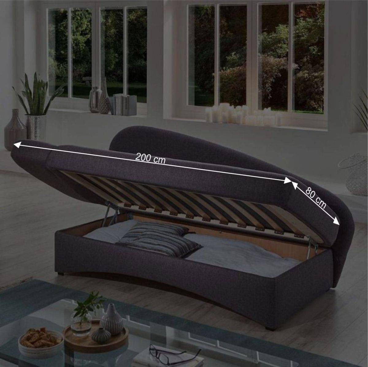 Graues Daybed mit Bettkasten - Perfect