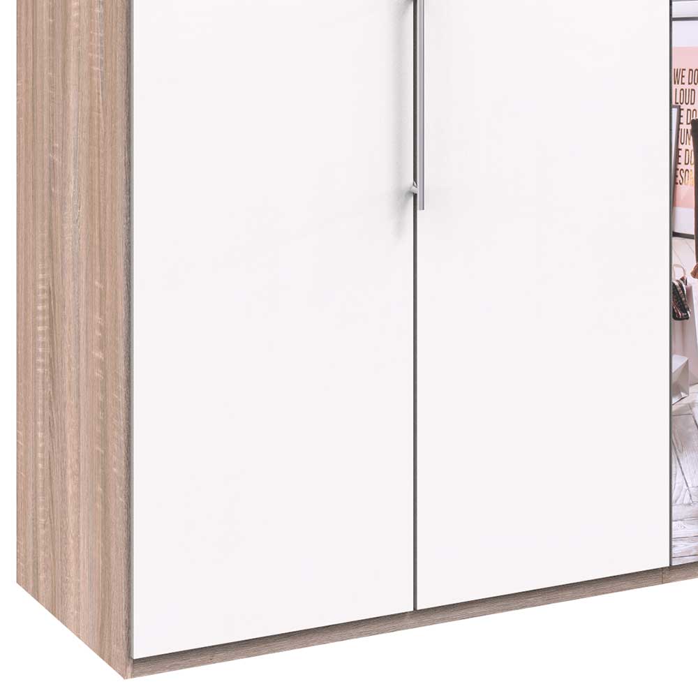 Kleiderschrank mit Spiegeltür & 2 Falttüren - Vaclyn