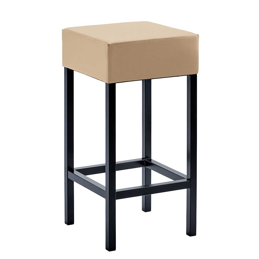 Hoher Hocker in Beige & Schwarz - Daspony