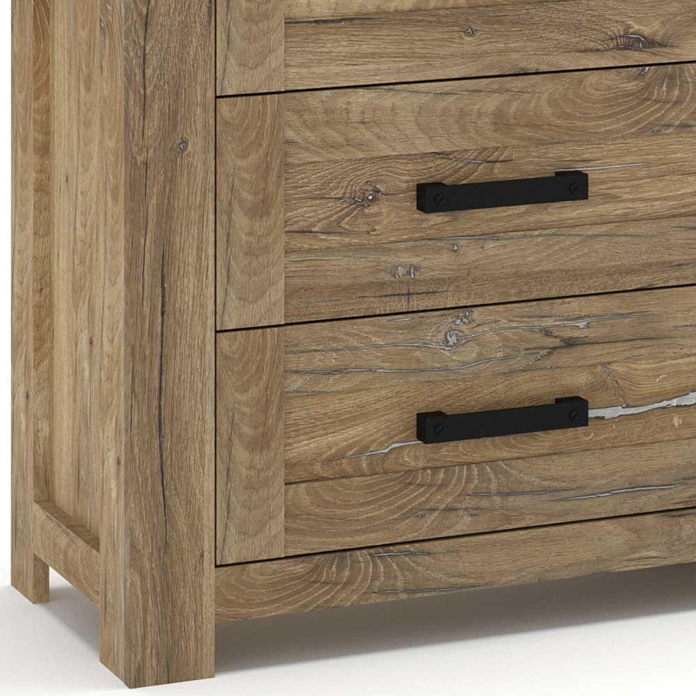 Rustikal-modernes Sideboard in Eiche Dunkel - Ginetta