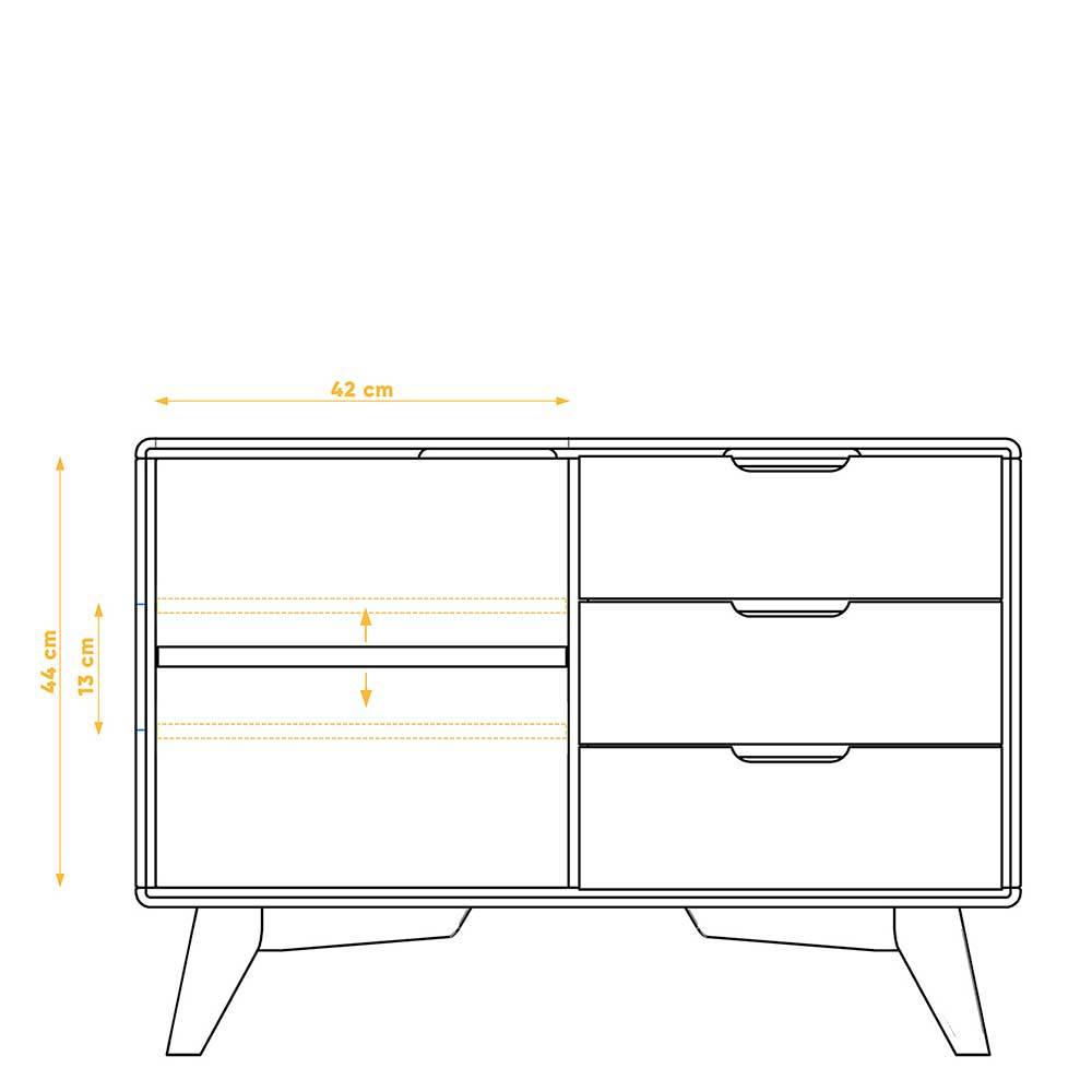 90x63x40 Kombi-Kommode aus Massivholz & MDF - Diesta