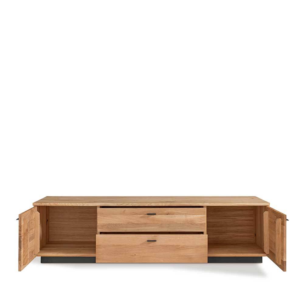 Industrial TV Lowboard aus Wildeiche Massivholz - Manarola