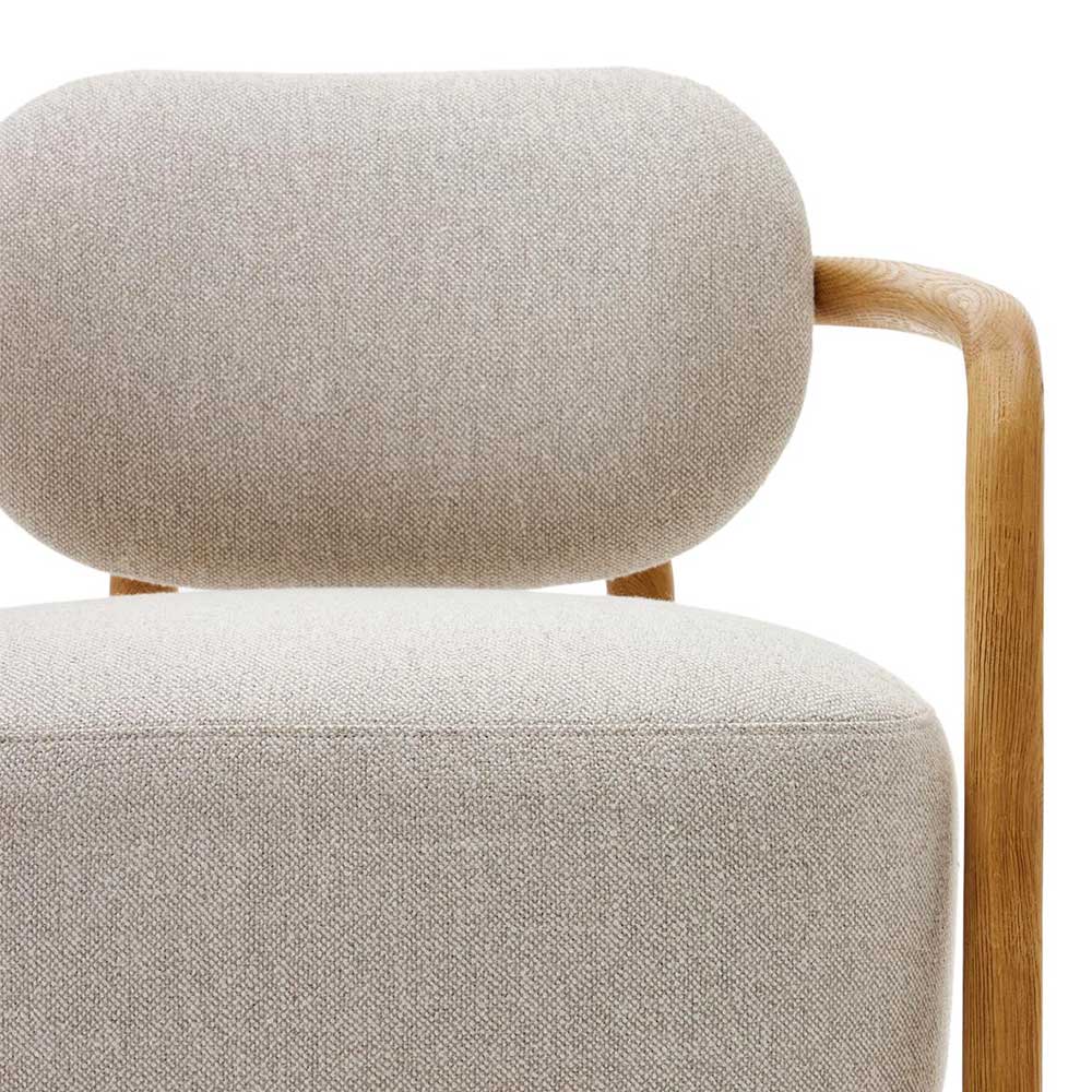 Skandi Design Sessel aus Chenille und Massivholz - Yilton