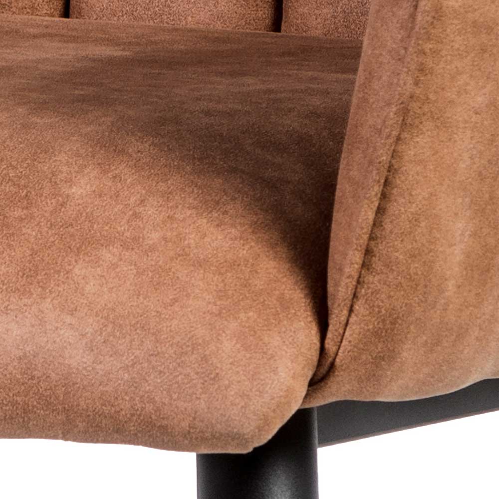 Stylischer Armlehnenstuhl in Cognac Braun - Captino