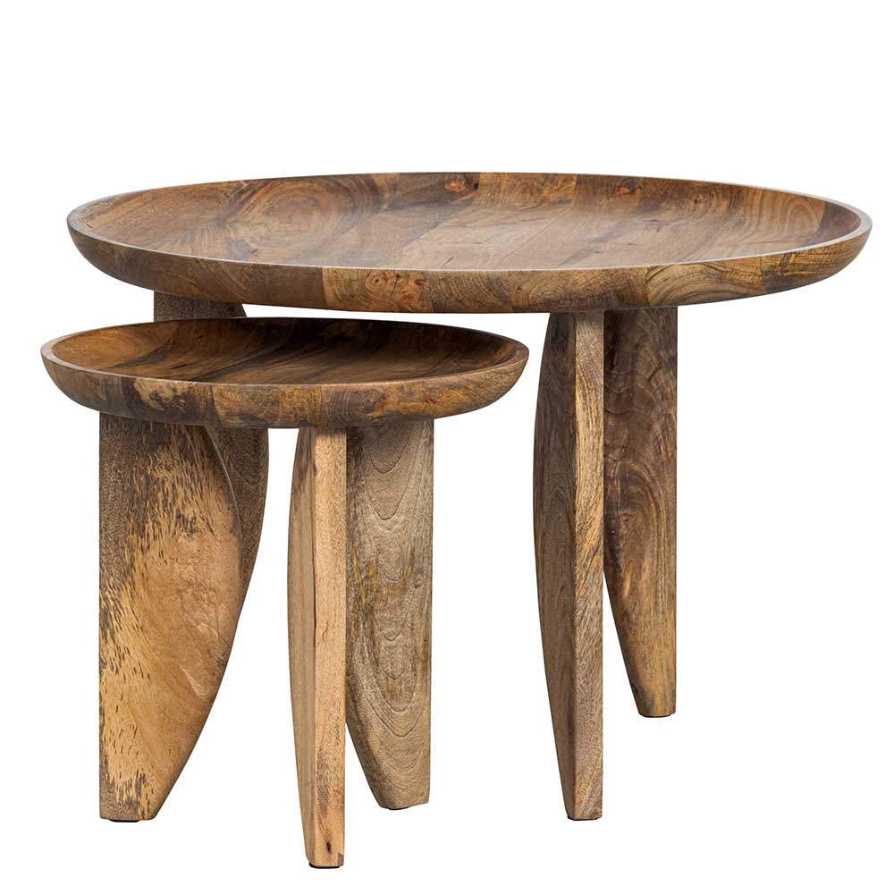 Design Beistelltische mit 3-Fuß-Gestellen - Aglia (zweiteilig)