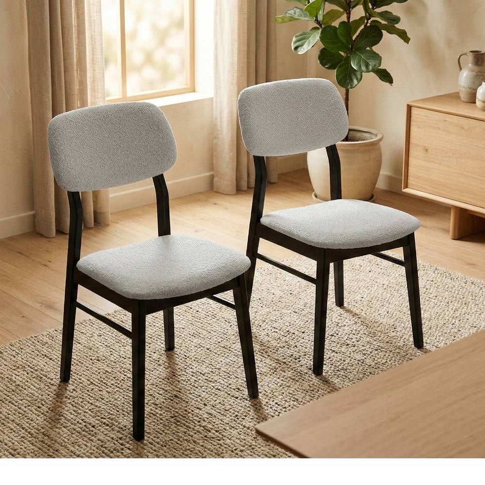 Polsterstühle in Offwhite und Schwarz - Pyra (2er Set)