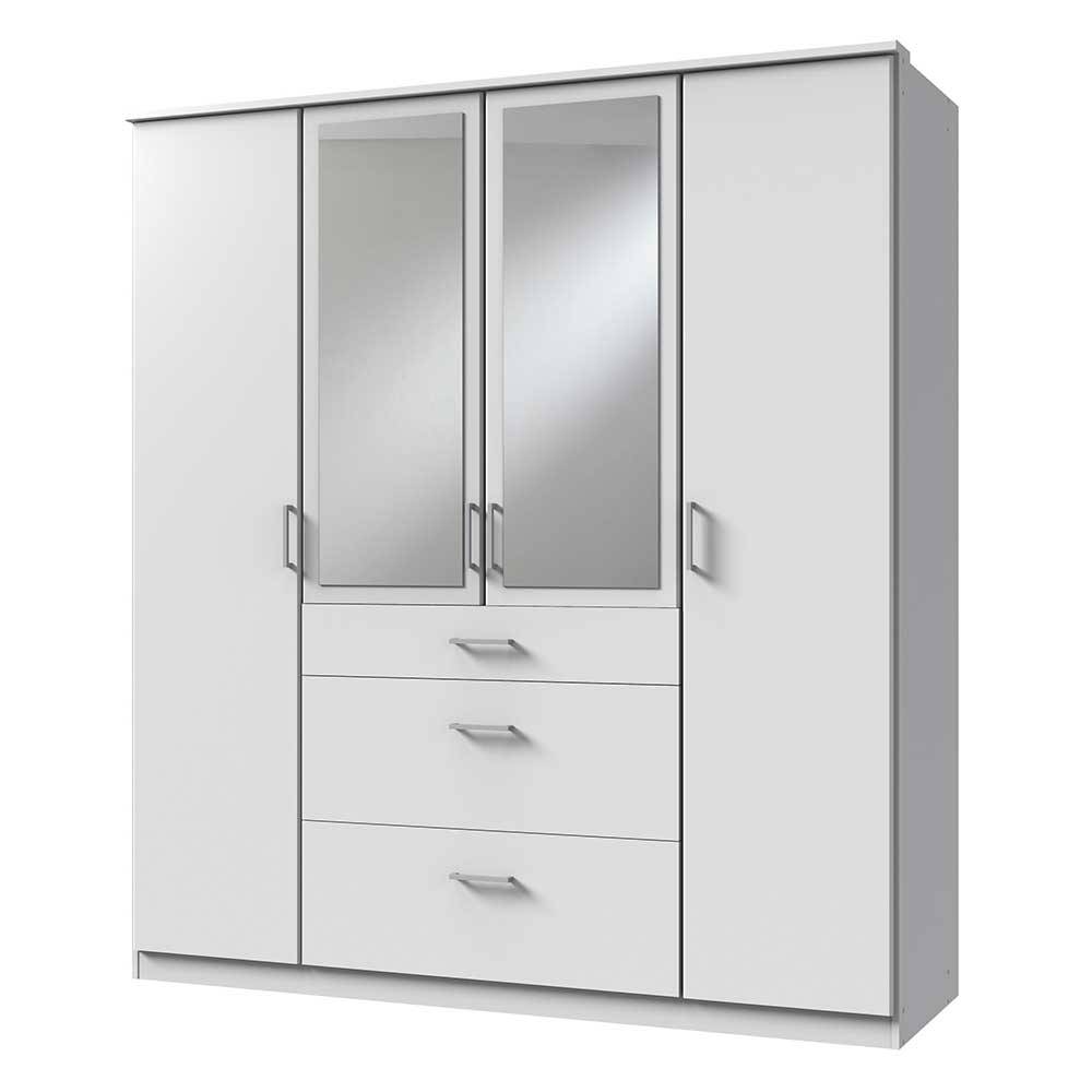 179x199x58 Moderner Kleiderschrank in Weiß mit Spiegeln - Cador