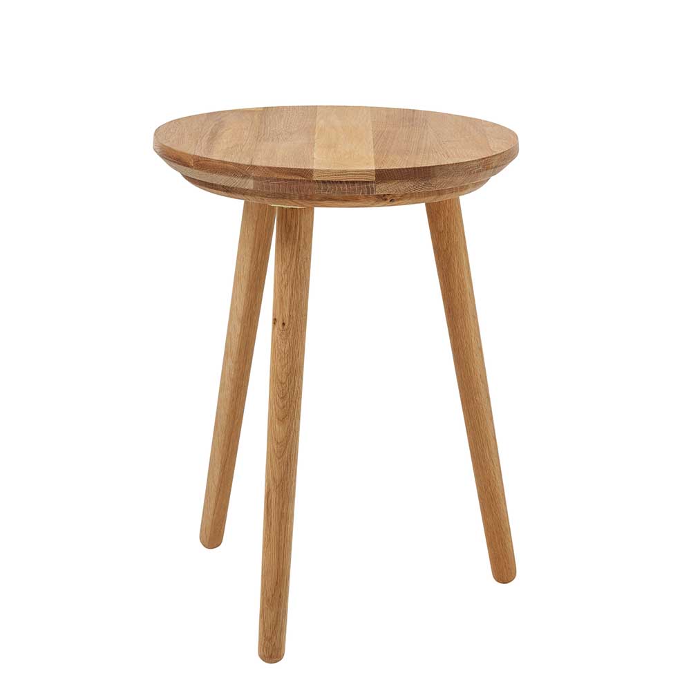 Runder Holz Beistelltisch aus Eiche Massivholz - Kopiana