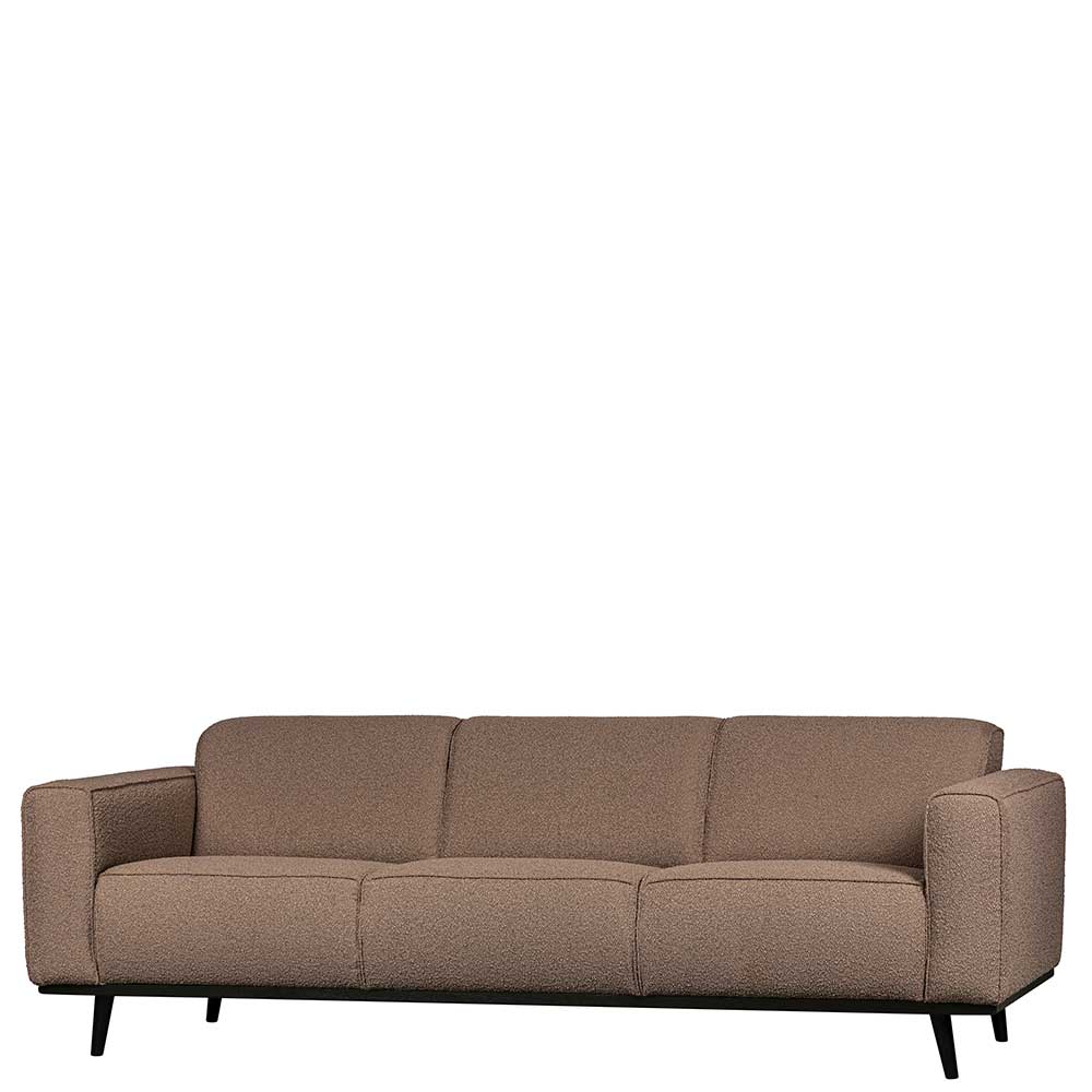 Boucle Wohnzimmercouch in hellem Braun - Mivoje