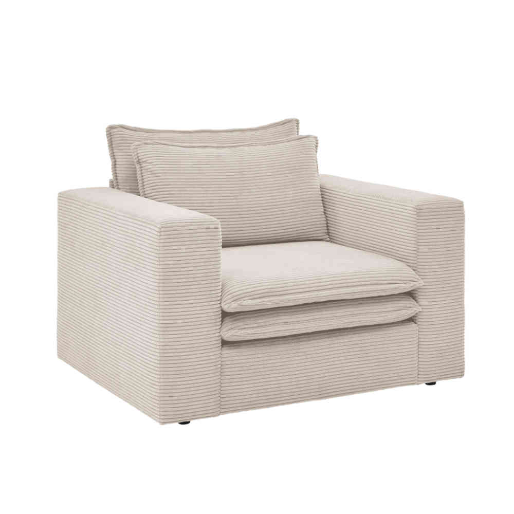 Moderner Cordsessel in Beige - Jony