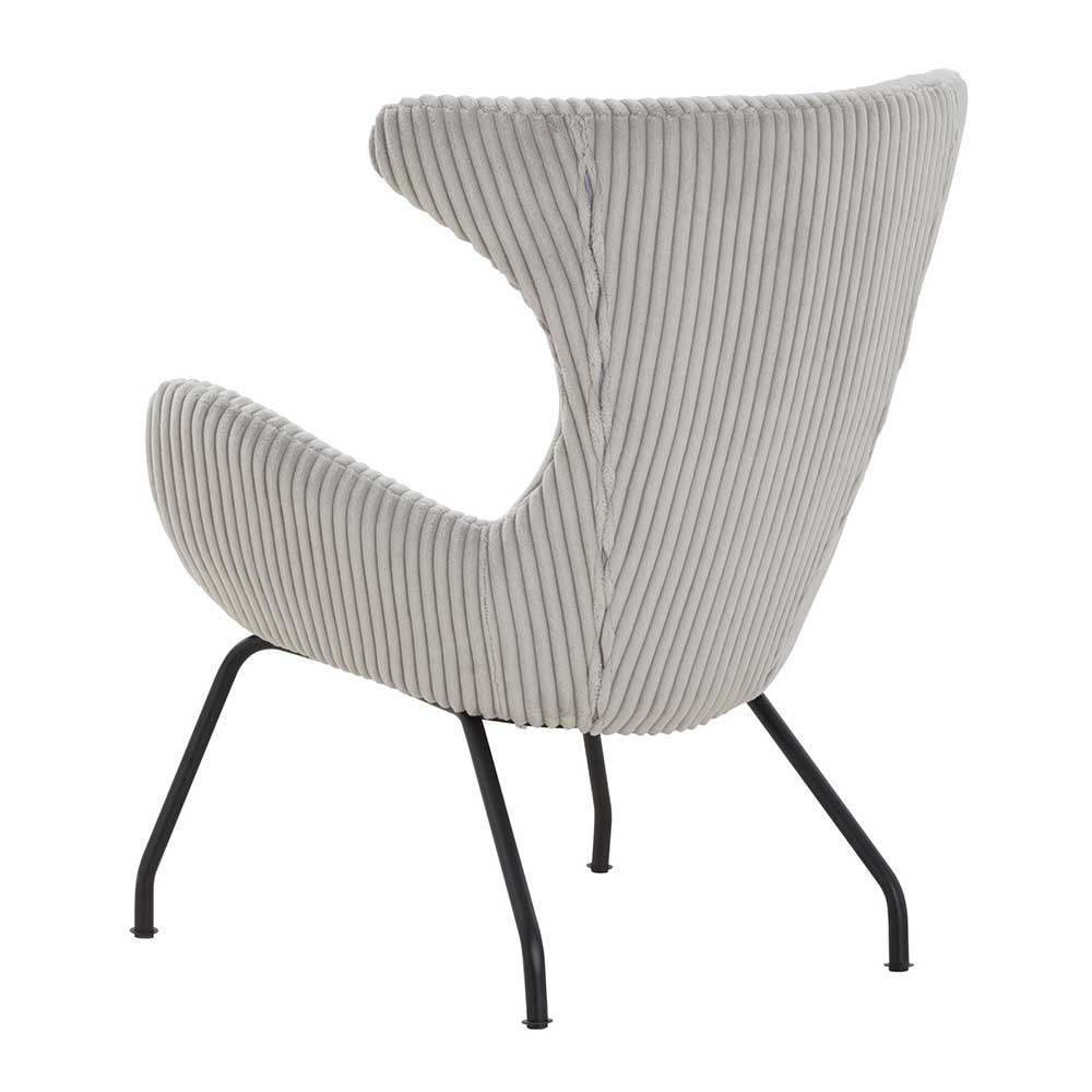 Grauer Cord Sessel im Skandi Design - Abid