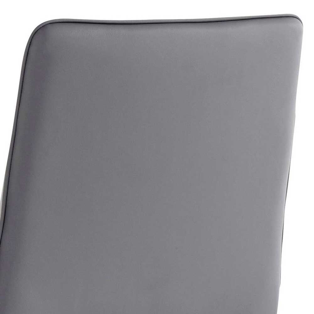 Kunstleder Barstühle in Grau - Eleganto (2er Set)