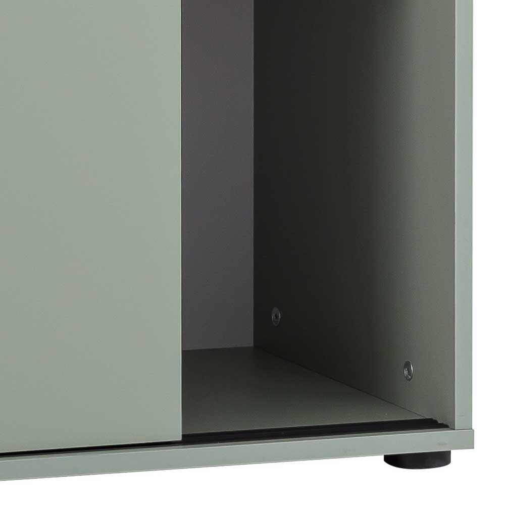 Schiebetüren-Aktenschrank in Graugrün - Espresso