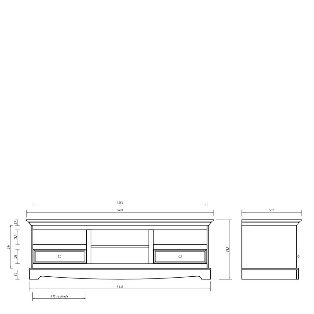 Modern Country TV Board zweifarbig - Vitablo