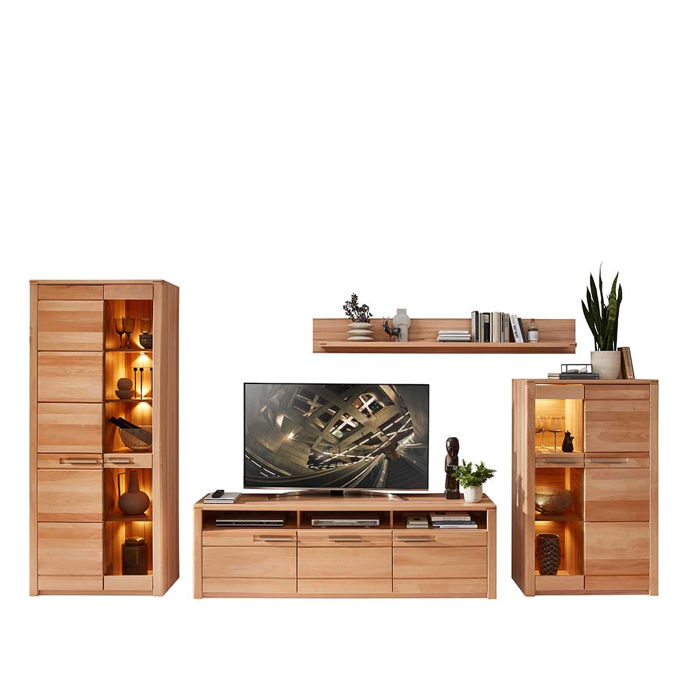Wohnwand Schränke & Regal Set - Amyonta (vierteilig)