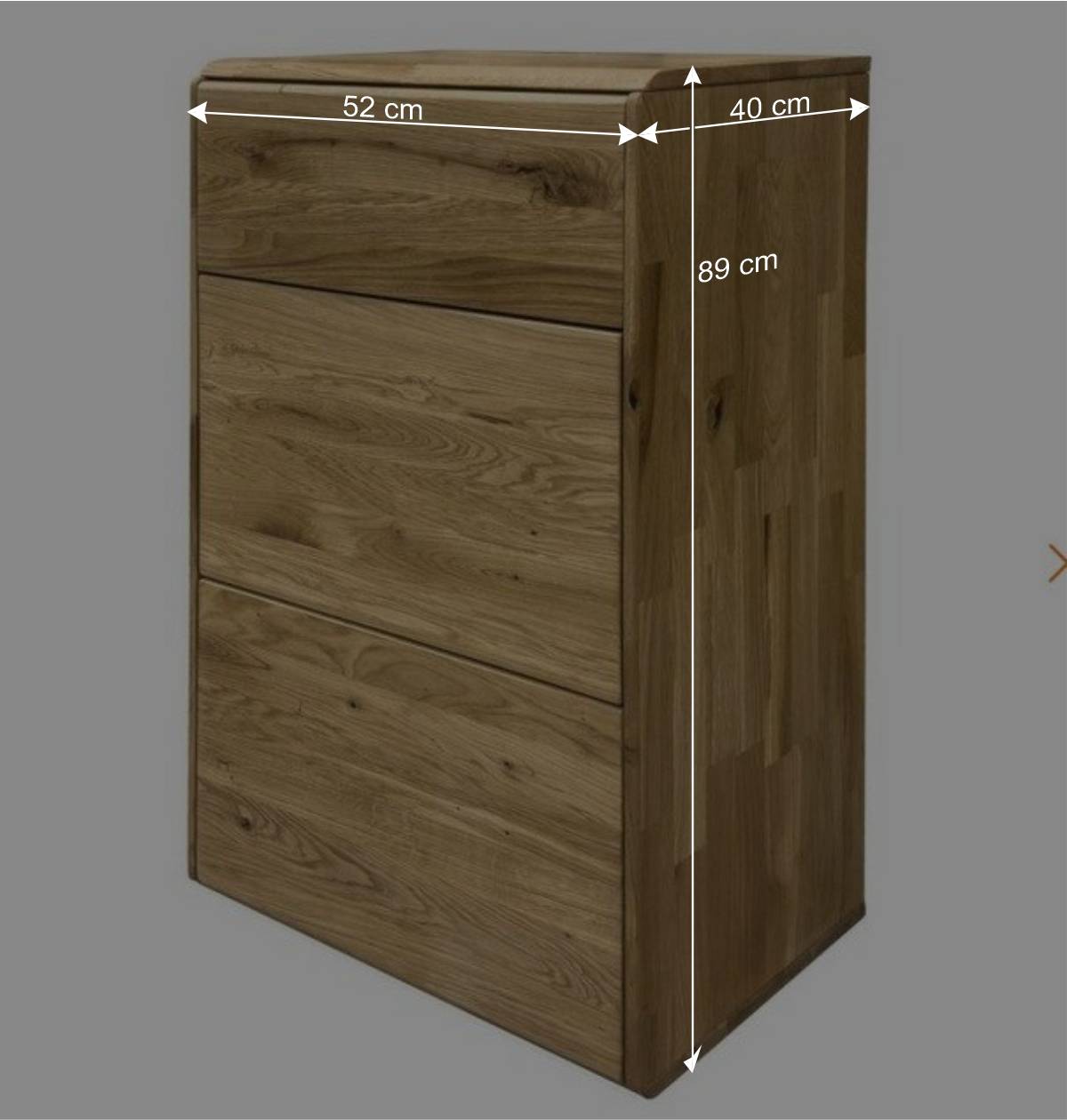 Moderne Wildeiche Kommode 52x89x40 cm - Feanor