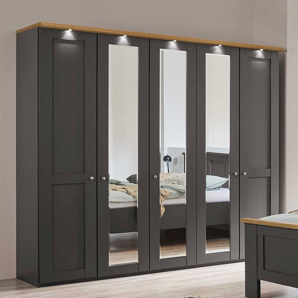 Moderner Landhaus Kleiderschrank mit Licht - Cretania