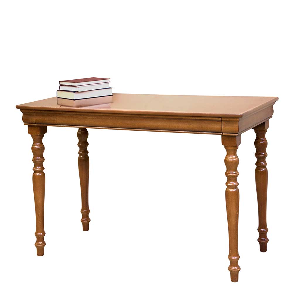 Klassischer Schreibtisch Nussbaumfarben aus Massivholz für Homeoffice und Arbeitszimmer – Kimms