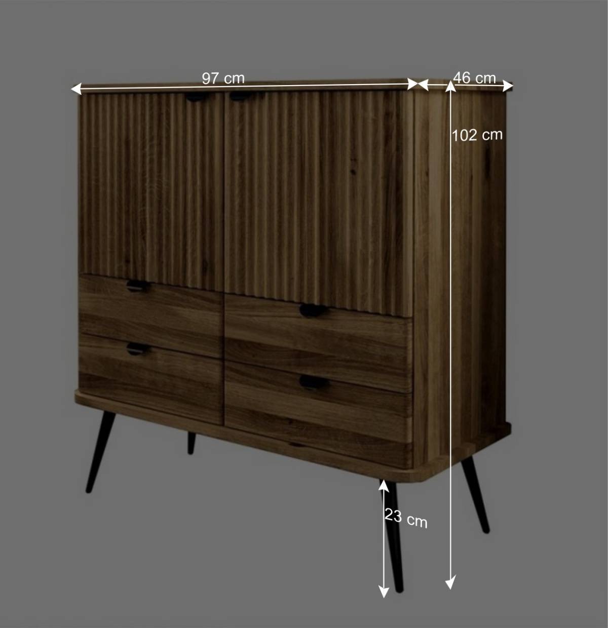 Highboard mit vier Schubladen & zwei Türen - Casarius
