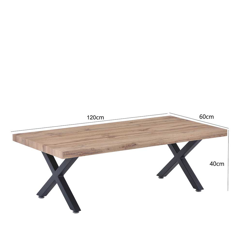Wohnzimmer Tisch mit X Füßen - Blooming