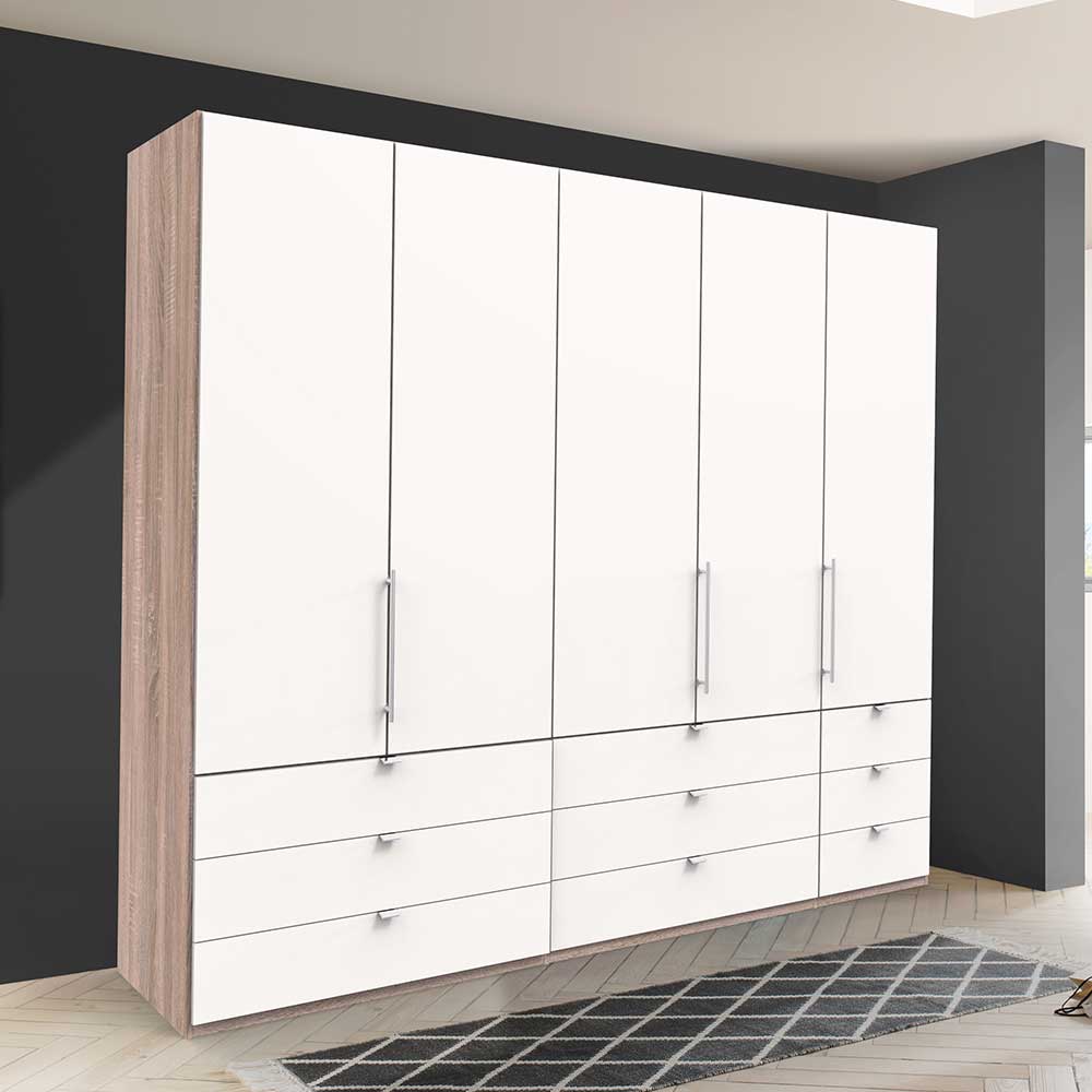 Kombi Schlafzimmerschrank mit neun Schubladen - Vaclyn