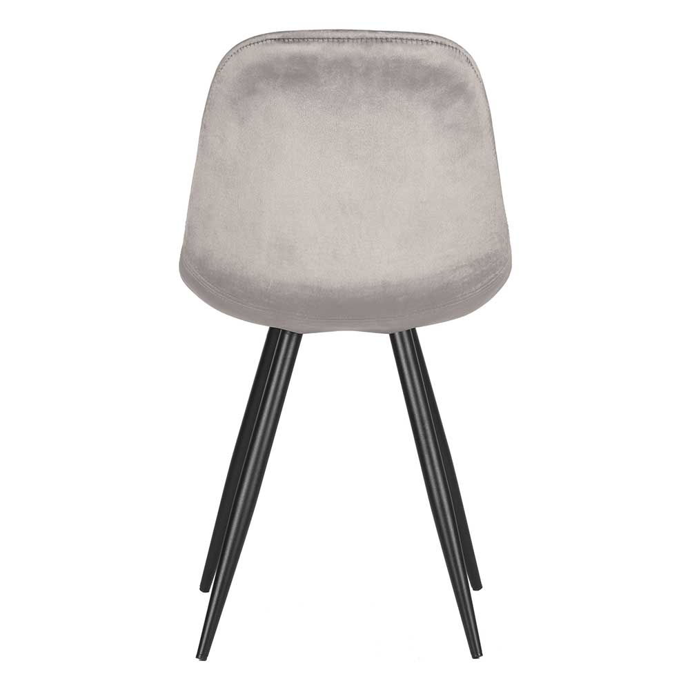 Gepolsterter Skandi Schalenstuhl in Grau & Schwarz - Arzania (2er Set)