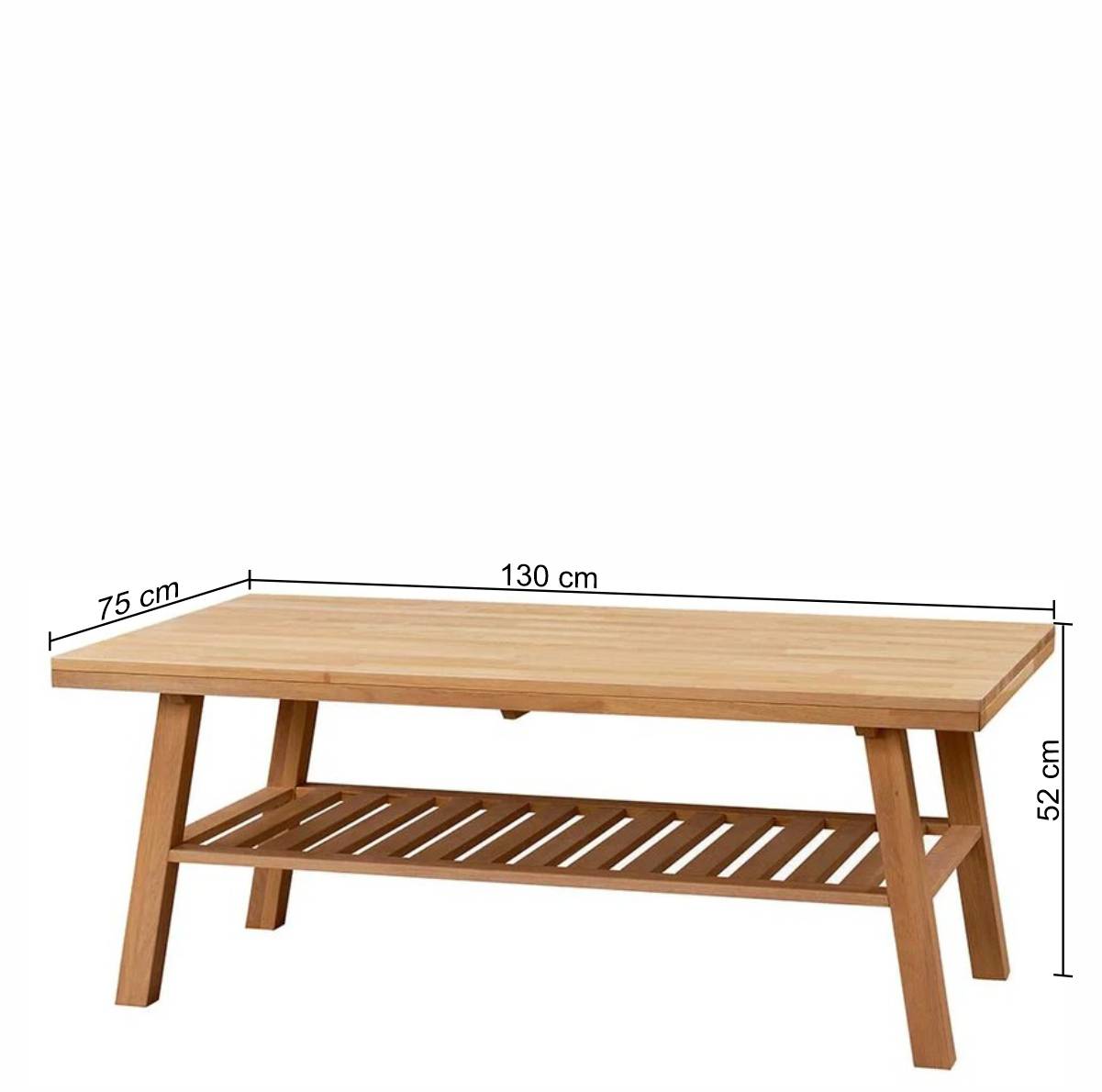 130x75x52 Couchtisch aus Holz Eiche - Neata