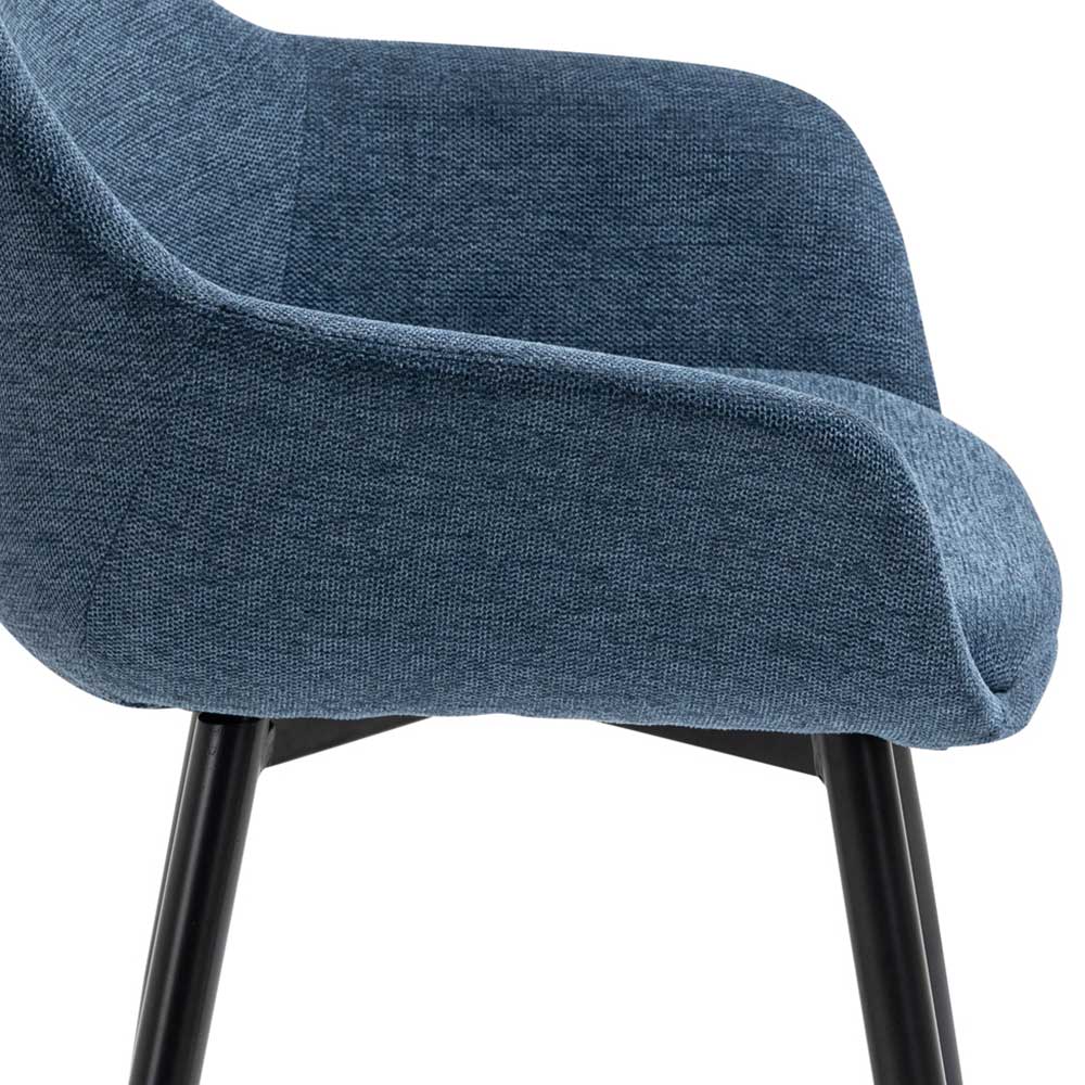 Stühle in Dunkelblau & Schwarz - Dominico (2er Set)