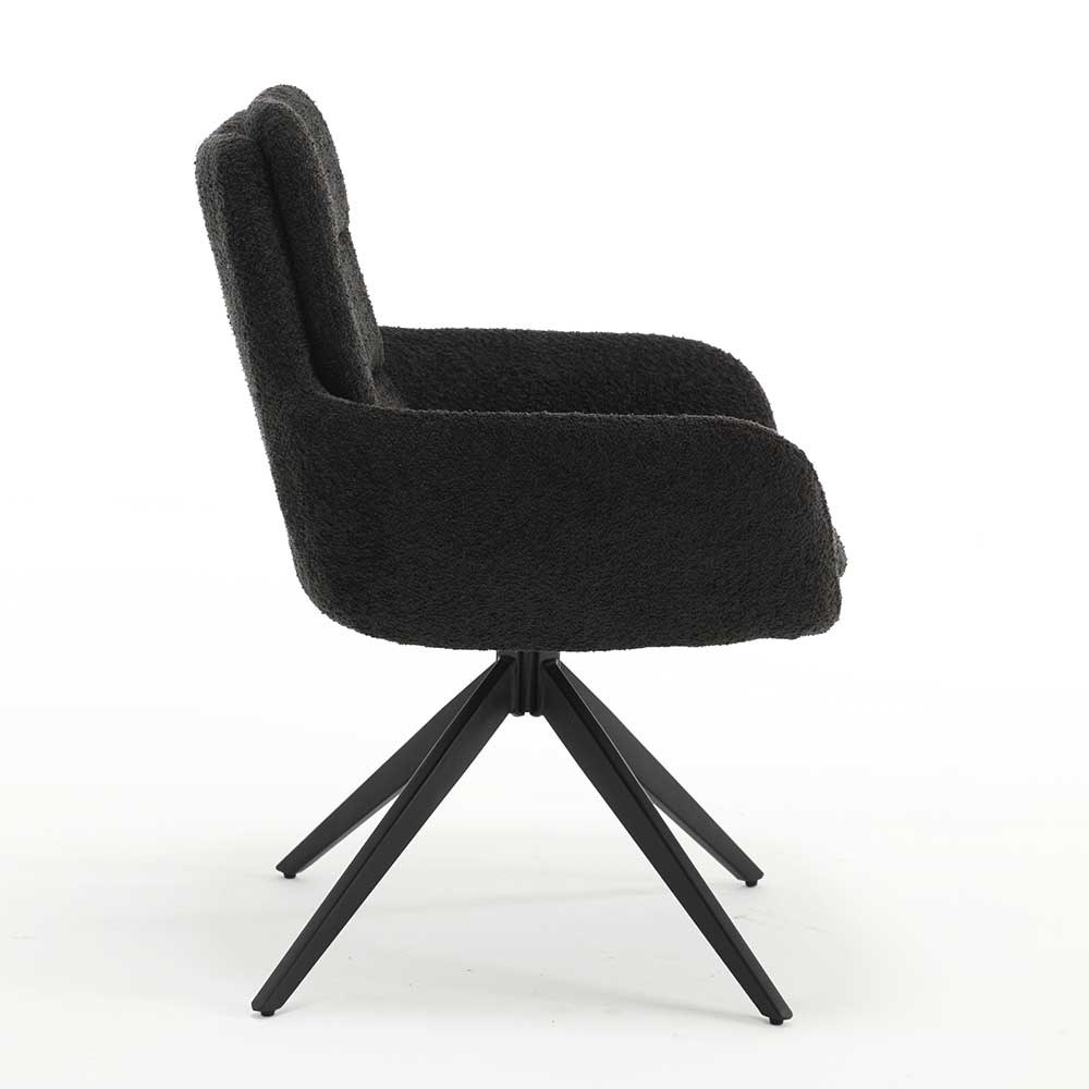 Esszimmer Boucle Drehstuhl mit Armlehnen - Albertiro (2er Set)