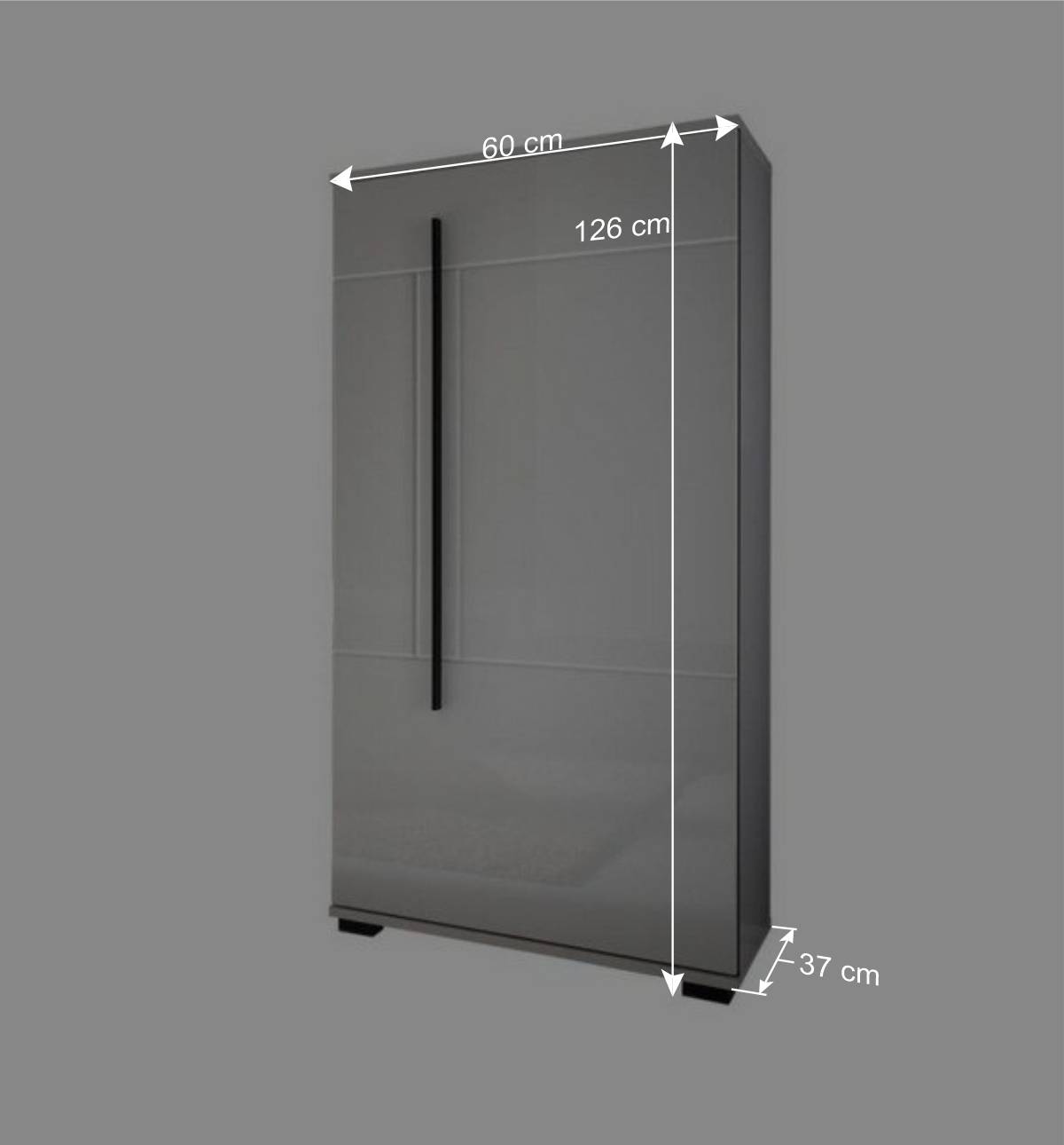 Wohnwand Seitenschrank Jetongos in Weiß Hochglanz