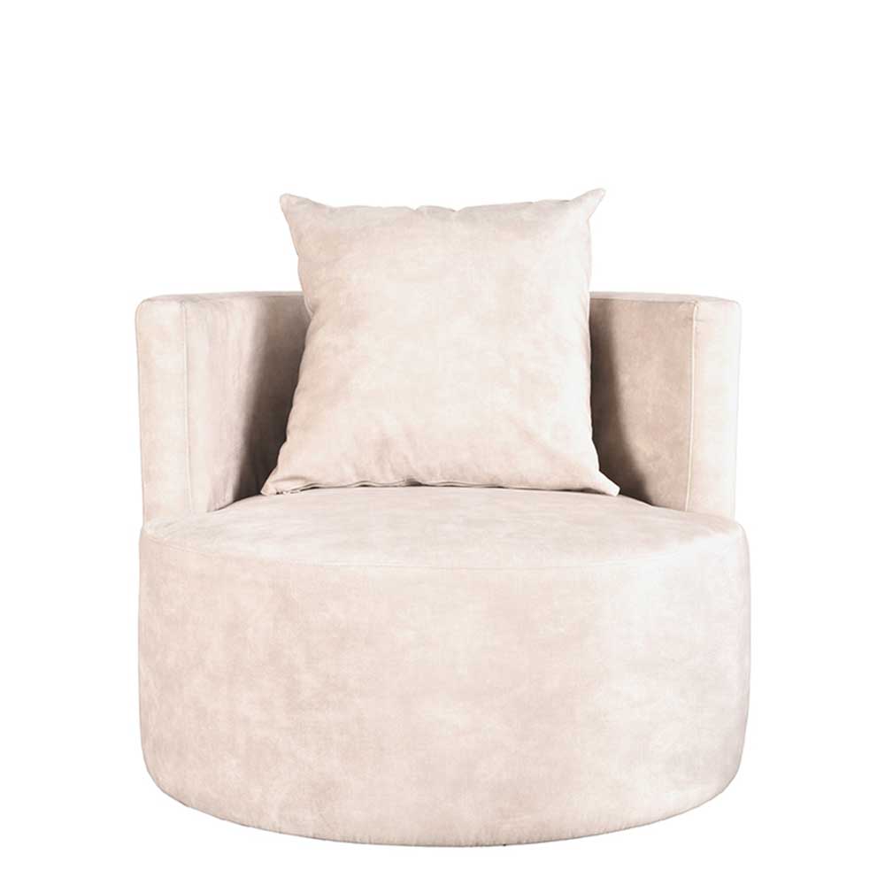 Eleganter Polstersessel in Cremeweiß mit weichem Kissen – Dieus