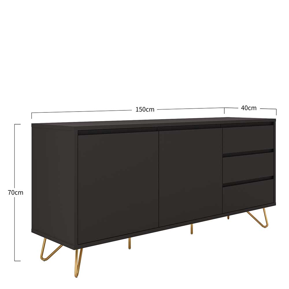Sideboard in Grau & Gold - Tajibo