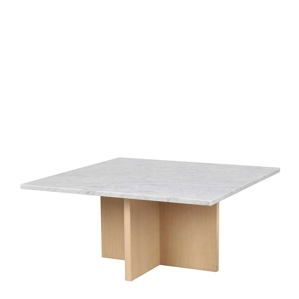 Wohnzimmer Couchtisch mit Marmorplatte 90x90 - Gulliver