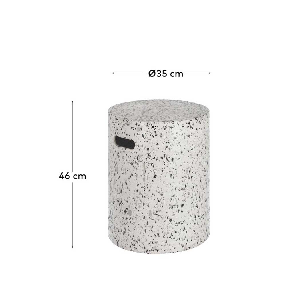 Beistelltisch aus Faserzement Terrazzo Weiß - Vin
