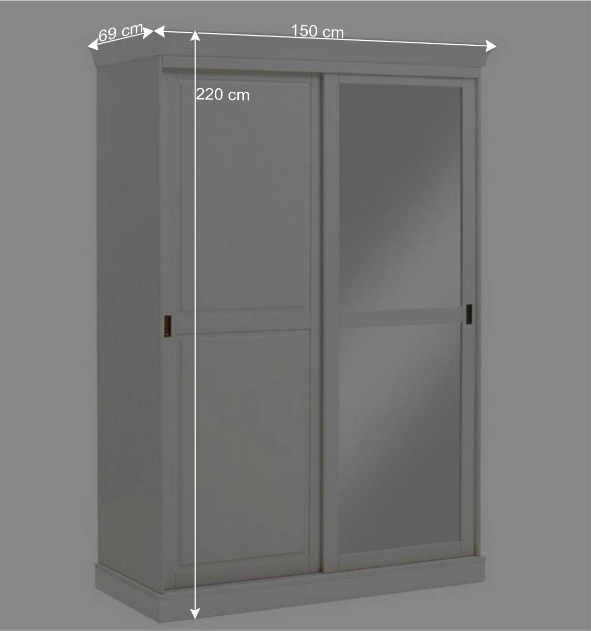 Landhausstil Schiebetüren-Kleiderschrank in Weiß - Satumare