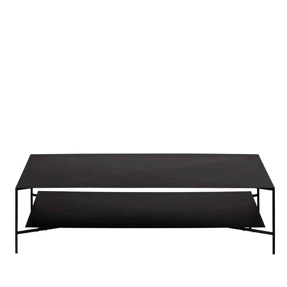 140x60 Wohnzimmertisch aus schwarzem Metall - Arno