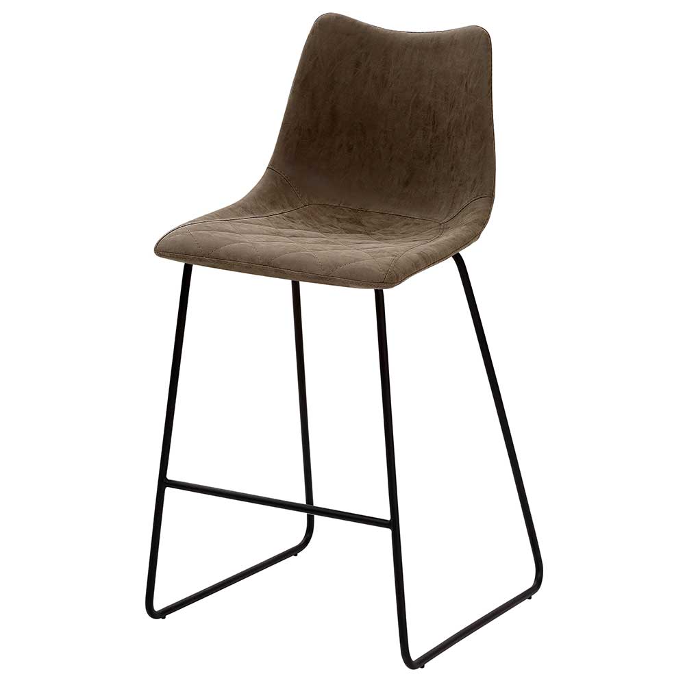 Tresen Stuhl in Schlammfarben Kunstleder - Monja