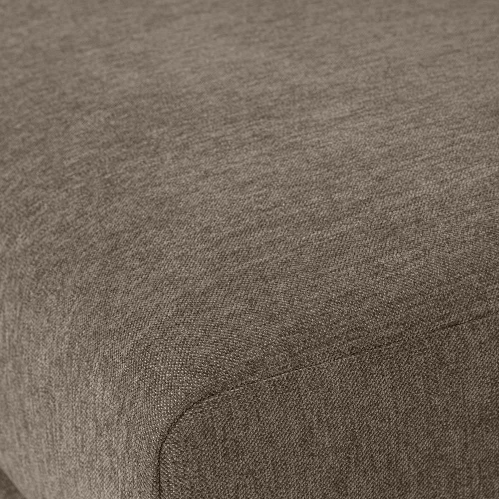 Polsterhocker in Taupe Stoff - 50x44x100 cm - Birte