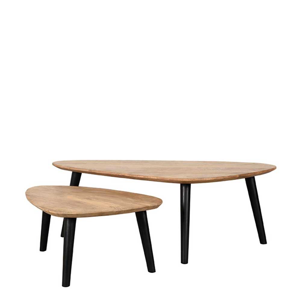 Retro Couchtisch Duo aus Mangoholz - Kopenhagen (zweiteilig)