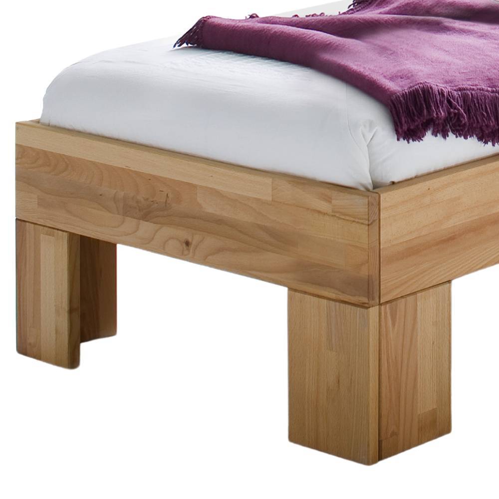 Einzelbett aus Kernbuche Massivholz - Lianzo