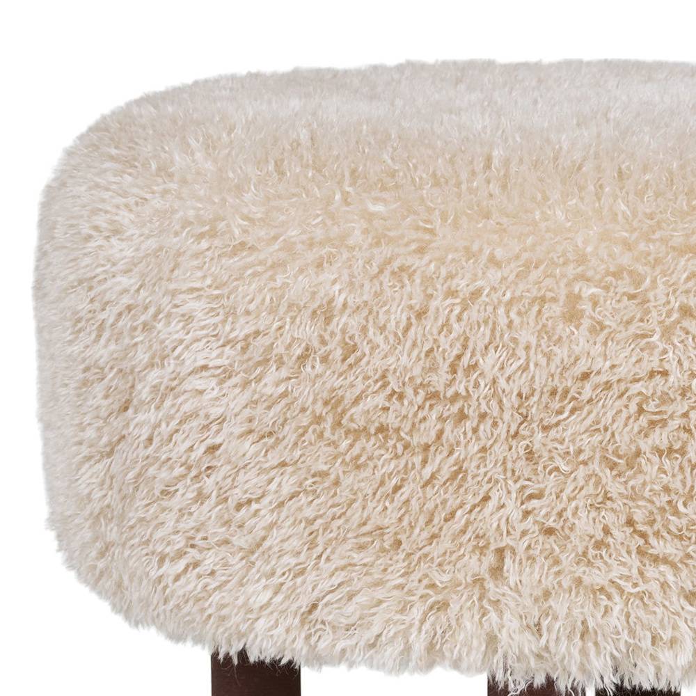Kunstfell Hocker in Beige - Andjes