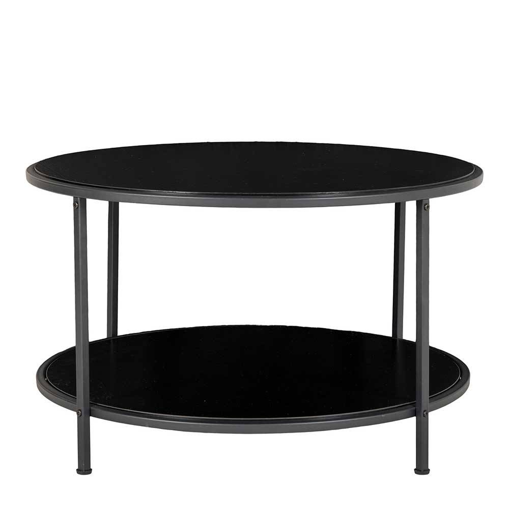 Schwarzer Sofatisch mit Ablage in modernem Design - Caveira