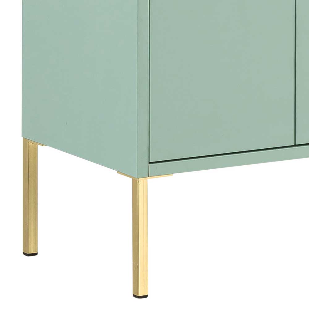 47x155x30 Badschrank mit Doppeltür in Mint & Gold - Aparcian