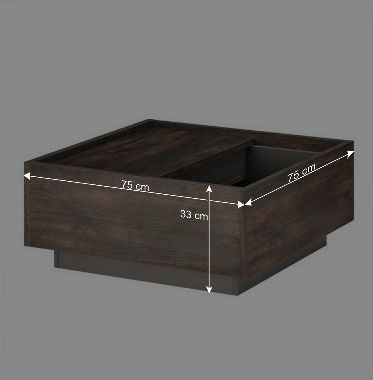 Quadratischer Wohnzimmertisch mit Staufach - Mundo