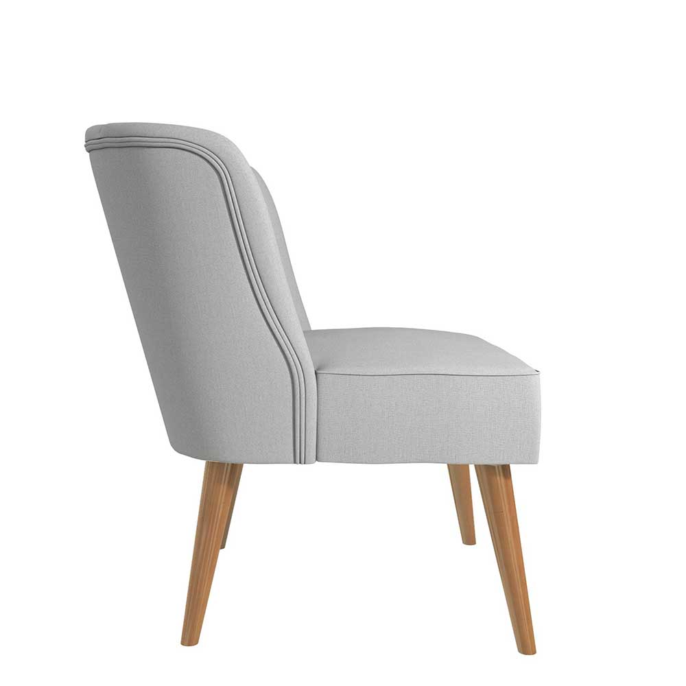 Mid Century Sessel in Hellgrau & Natur - Haigon