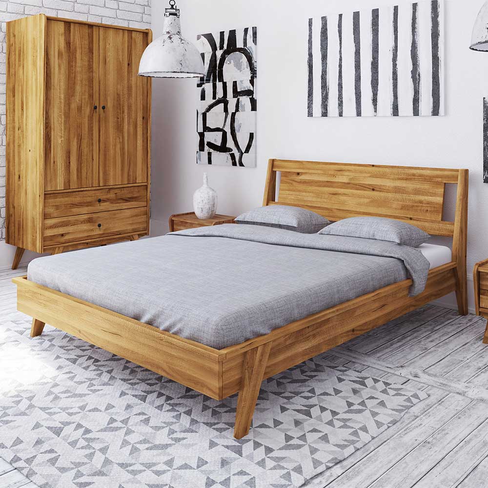 Massives Holzbett in 200x210 cm - Hardus I