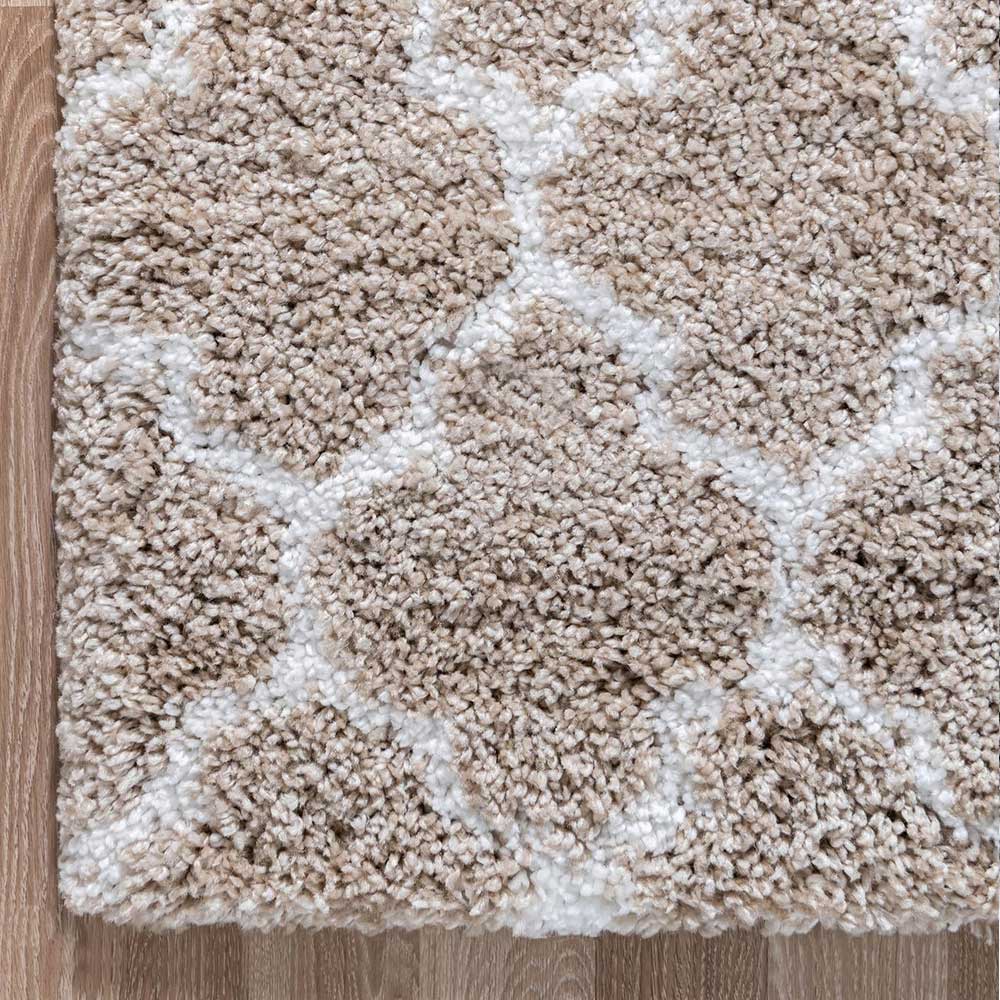 Läufer Teppich mit Kachelmuster und hohem Flor - Mocorapo