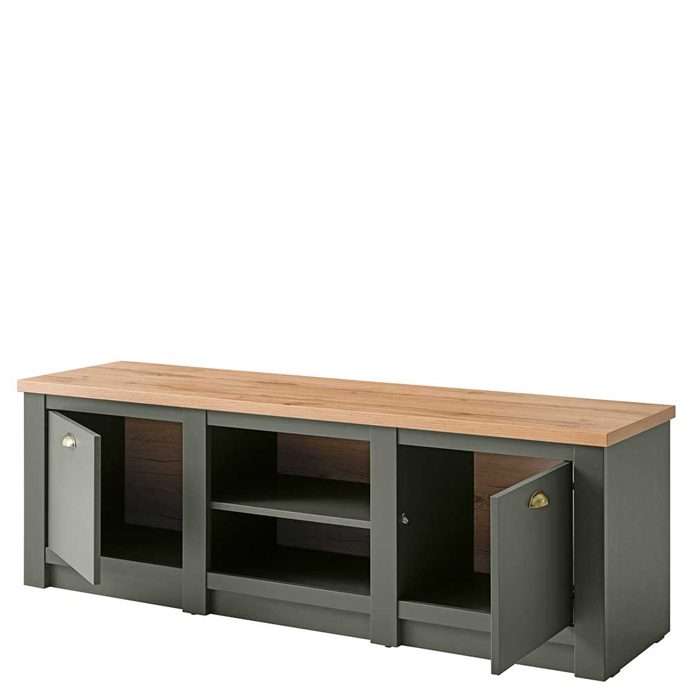 152x51x45 Landhaus TV Board in Graugrün - Eylan