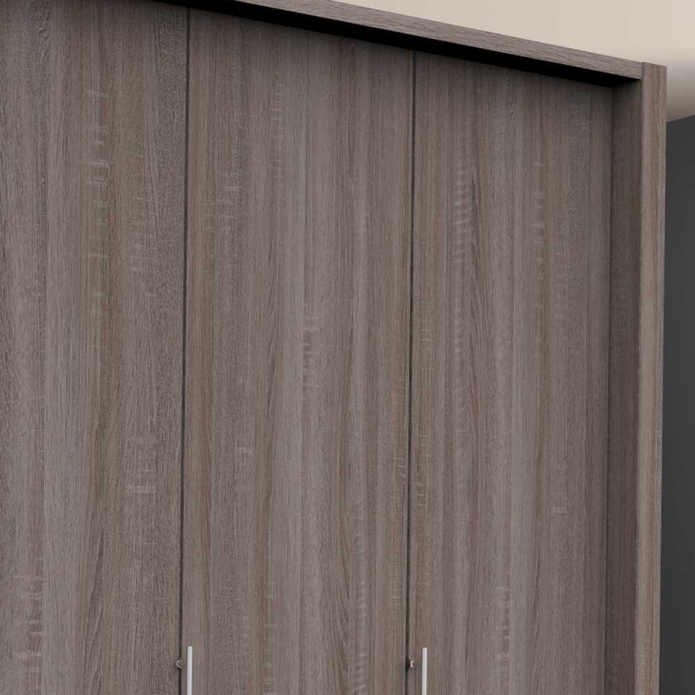 Kompakt Kleiderschrank in Holzoptik Eiche dunkel - Crenba